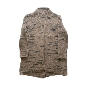Paola Manfredi Italy Mohair Wool Blend Open Front Long Cardigan Size L